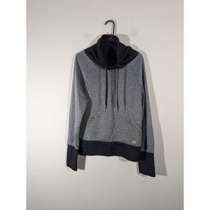 Under‎ Armour Grey Black Cowl Neck Semi Fitted Pullover Sweatshirt Women Size L
